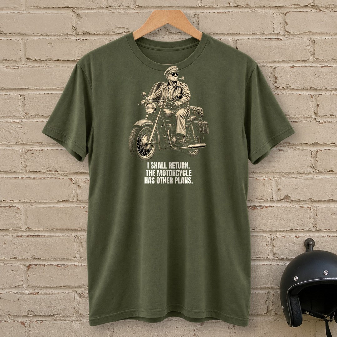 Douglas MacArthur Motorcycle Has Other Plans T-Shirt - Military Green - brick