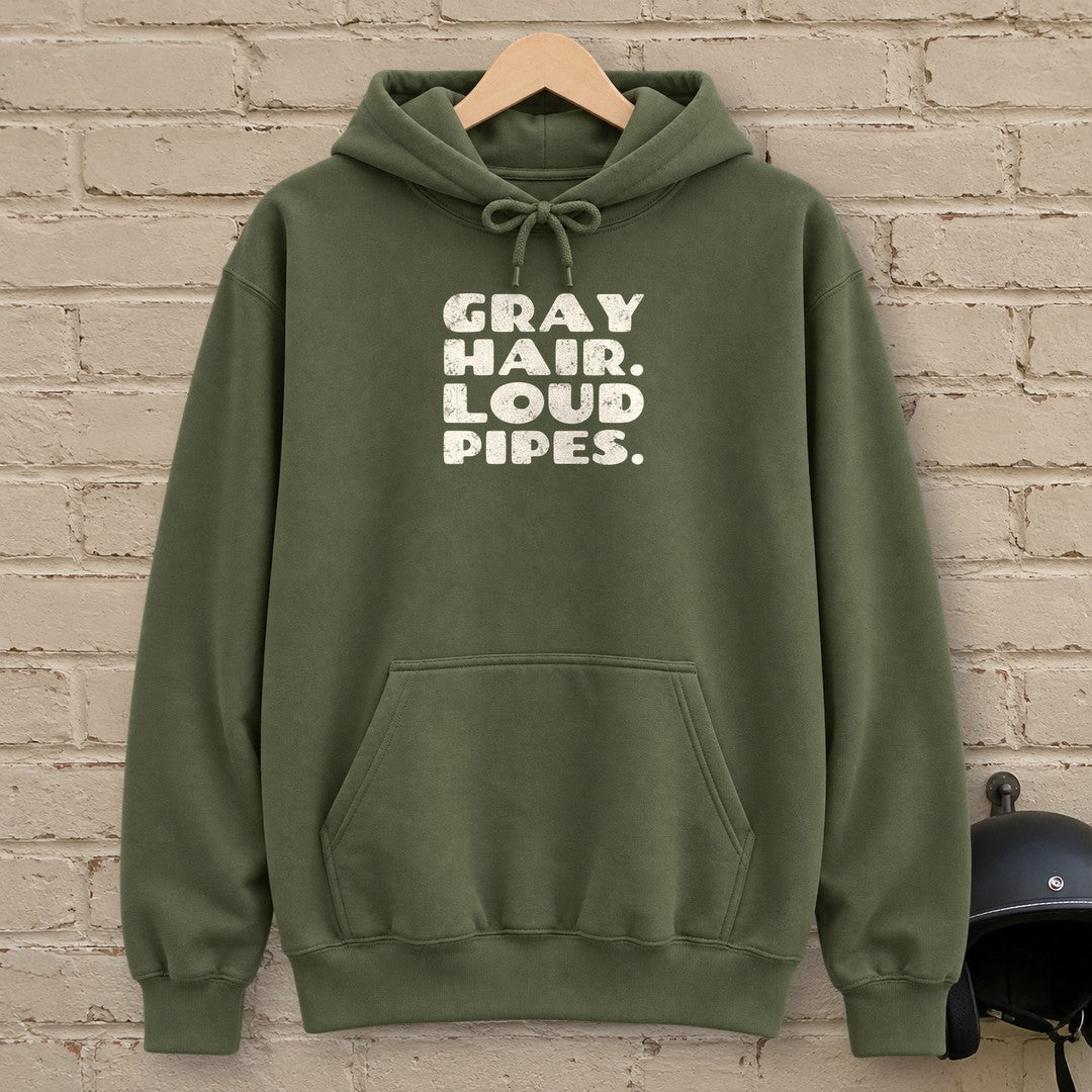 Gray Hair Loud Pipes Hoodie - Military Green - brick