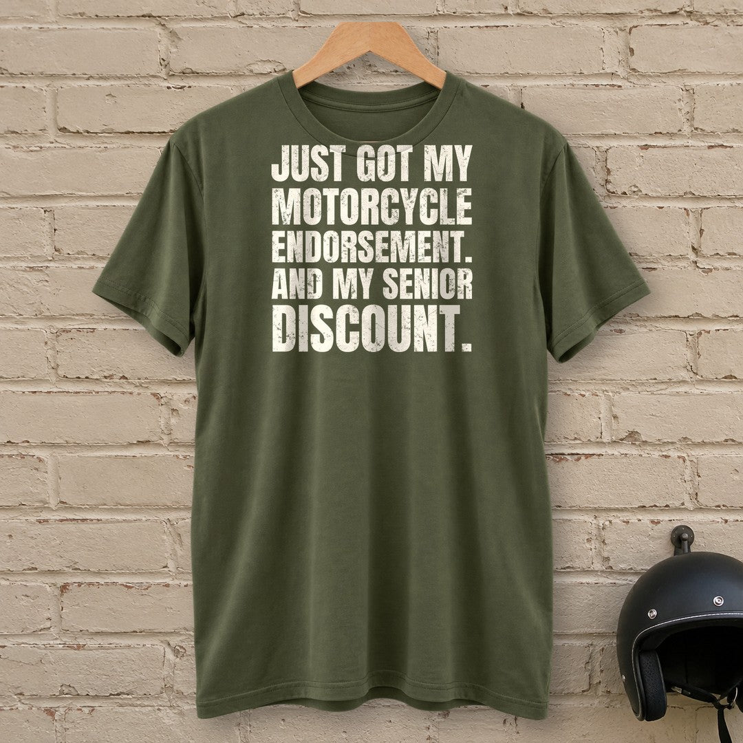 Senior Discount Rider T-Shirt - Military Green - brick