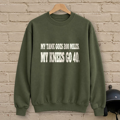 Knees Go Forty Crewneck Sweatshirt - Military Green - brick