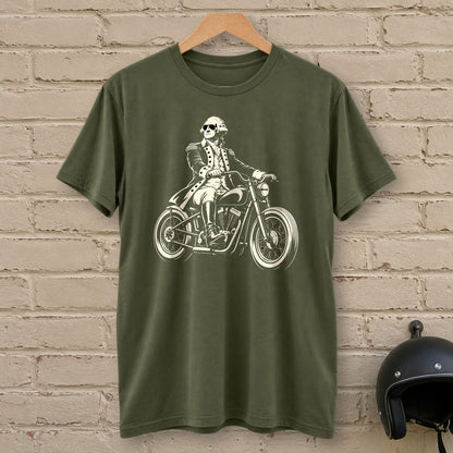 George Washington Bobber Shades T-Shirt - Military Green - brick