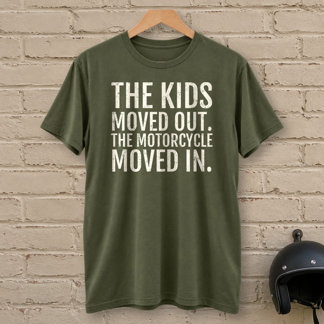 Kids Moved Out T-Shirt - Military Green - brick