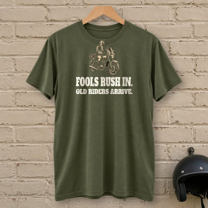 Alexander Pope Old Riders Arrive T-Shirt - Military Green - brick
