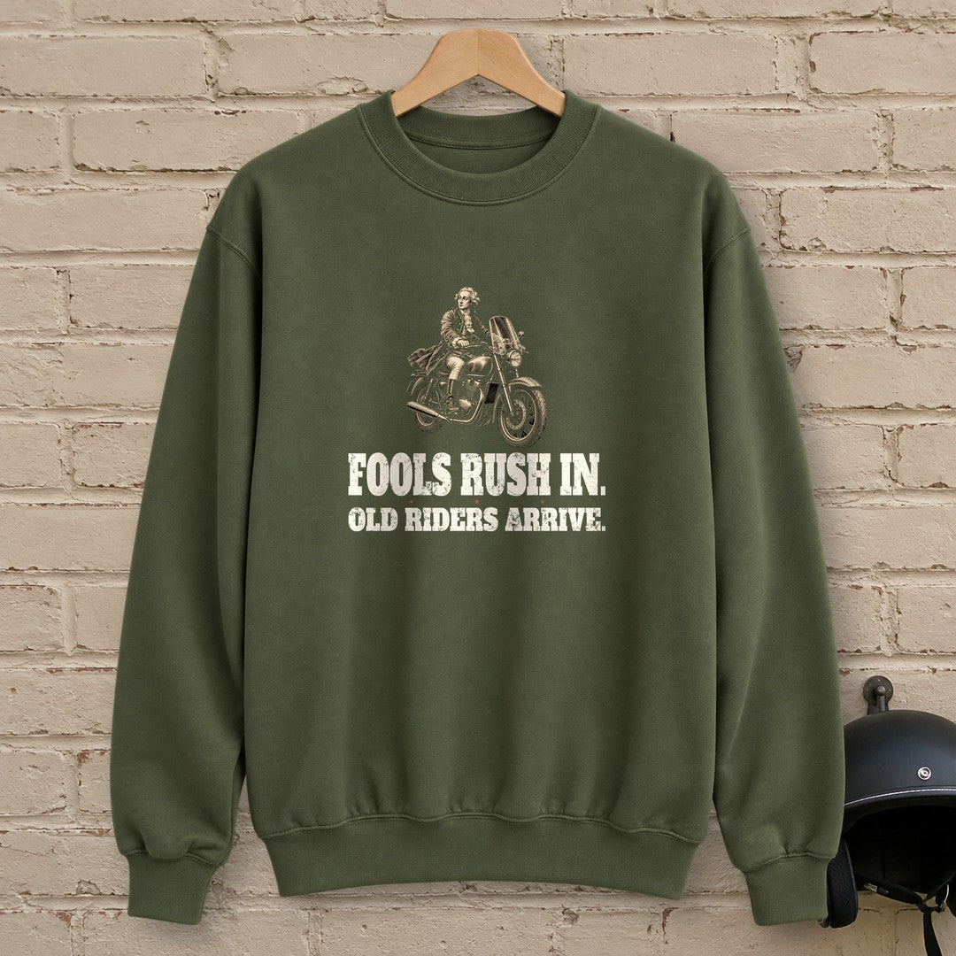 Alexander Pope Old Riders Arrive Crewneck Sweatshirt - Military Green - brick