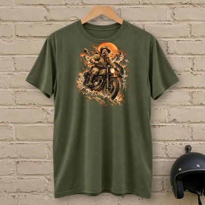 Theodore Roosevelt Mountain Trail T-Shirt - Military Green - brick