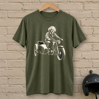 Albert Einstein Sidecar T-Shirt - Military Green - brick