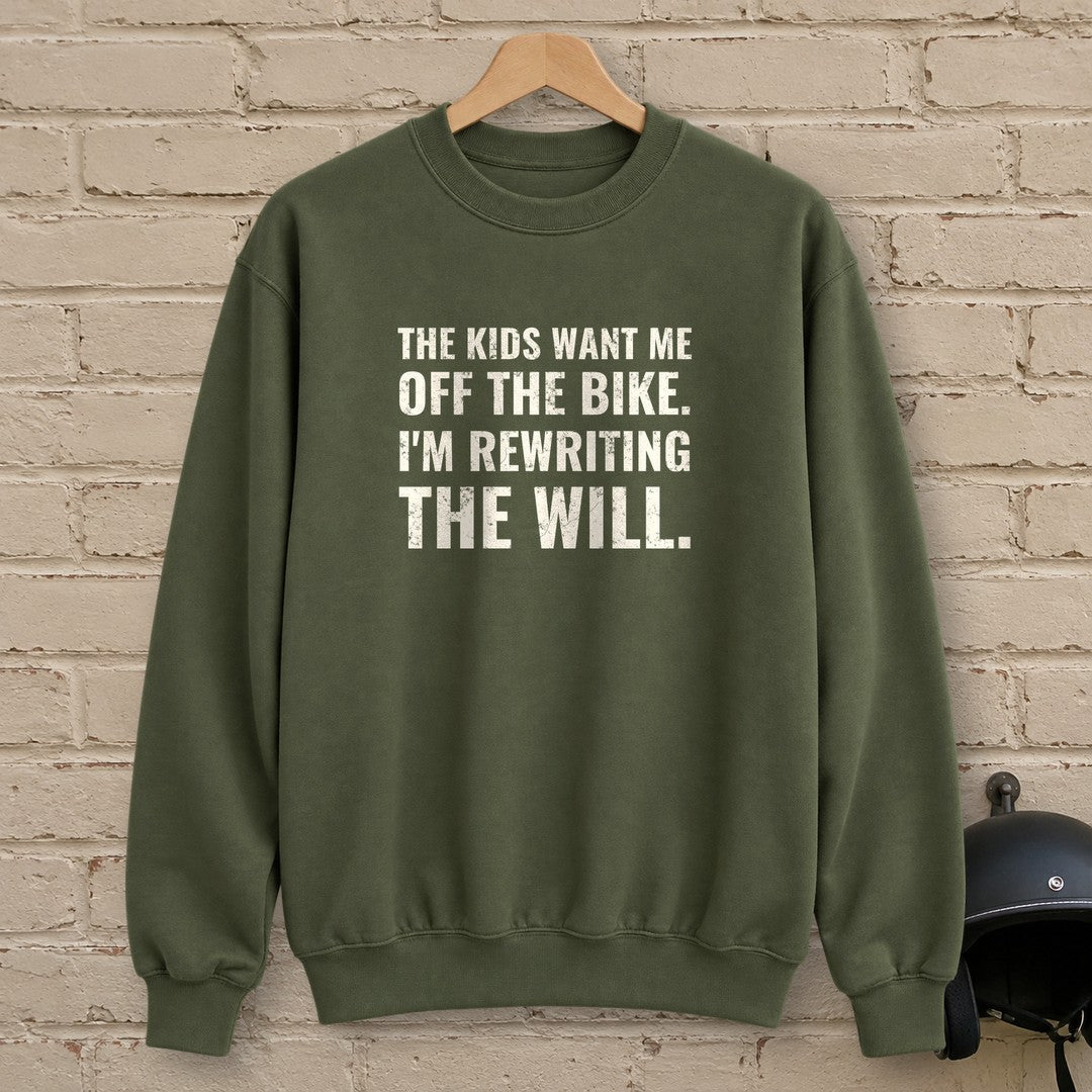 Rewriting The Will Crewneck Sweatshirt - Military Green - brick