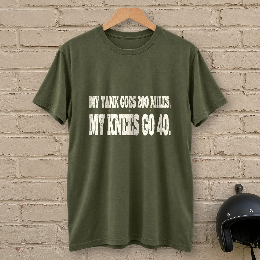 Knees Go Forty T-Shirt - Military Green - brick