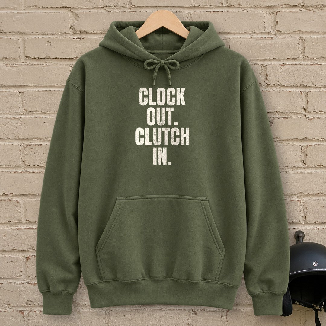 Clock Out Clutch In Hoodie - Military Green - brick