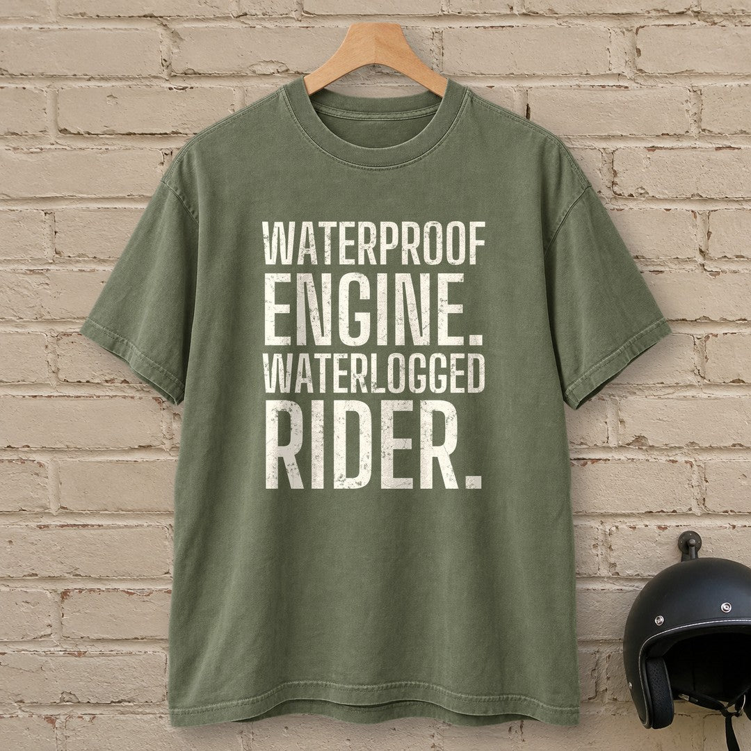Waterlogged Rider Premium T-Shirt - Moss - brick