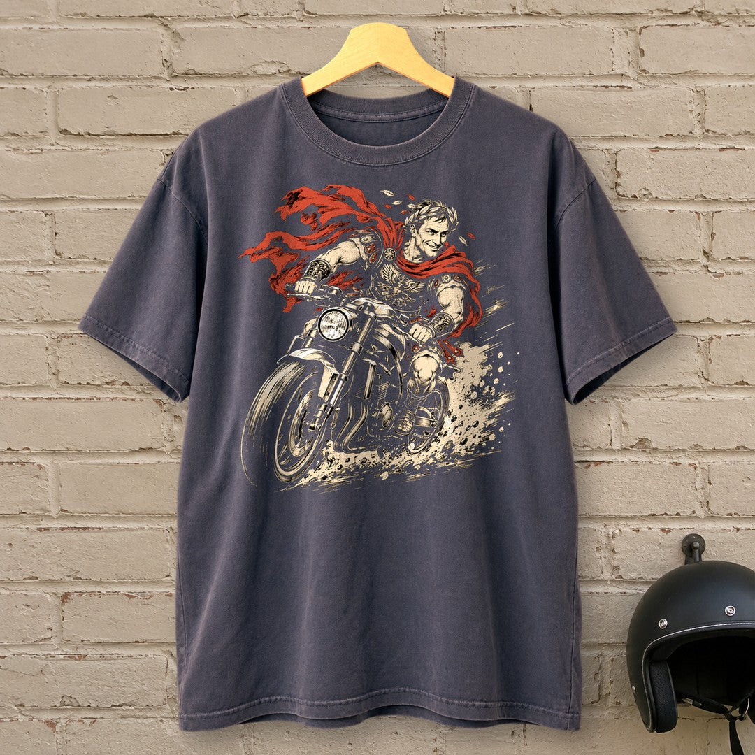 Julius Caesar Rides Premium T-Shirt - Navy - brick