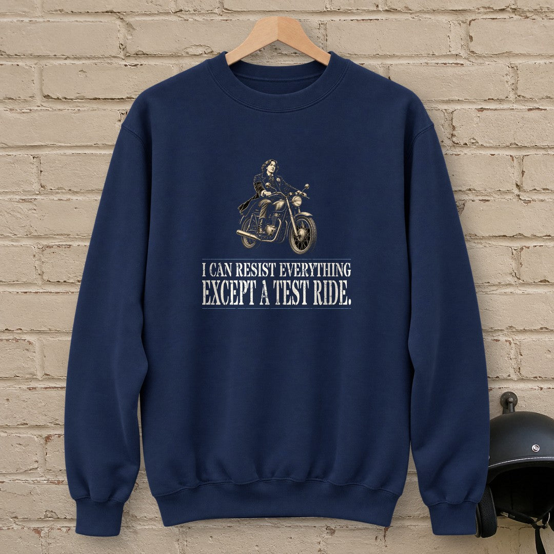 Oscar Wilde Except a Test Ride Crewneck Sweatshirt - Navy - brick