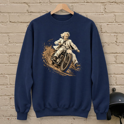 Mark Twain Dirt Track Crewneck Sweatshirt - Navy - brick