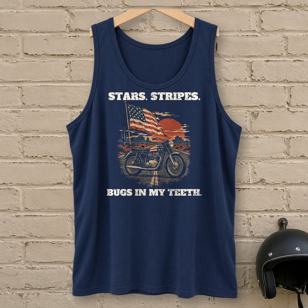 Bugs in My Teeth Tank Top - Navy - brick