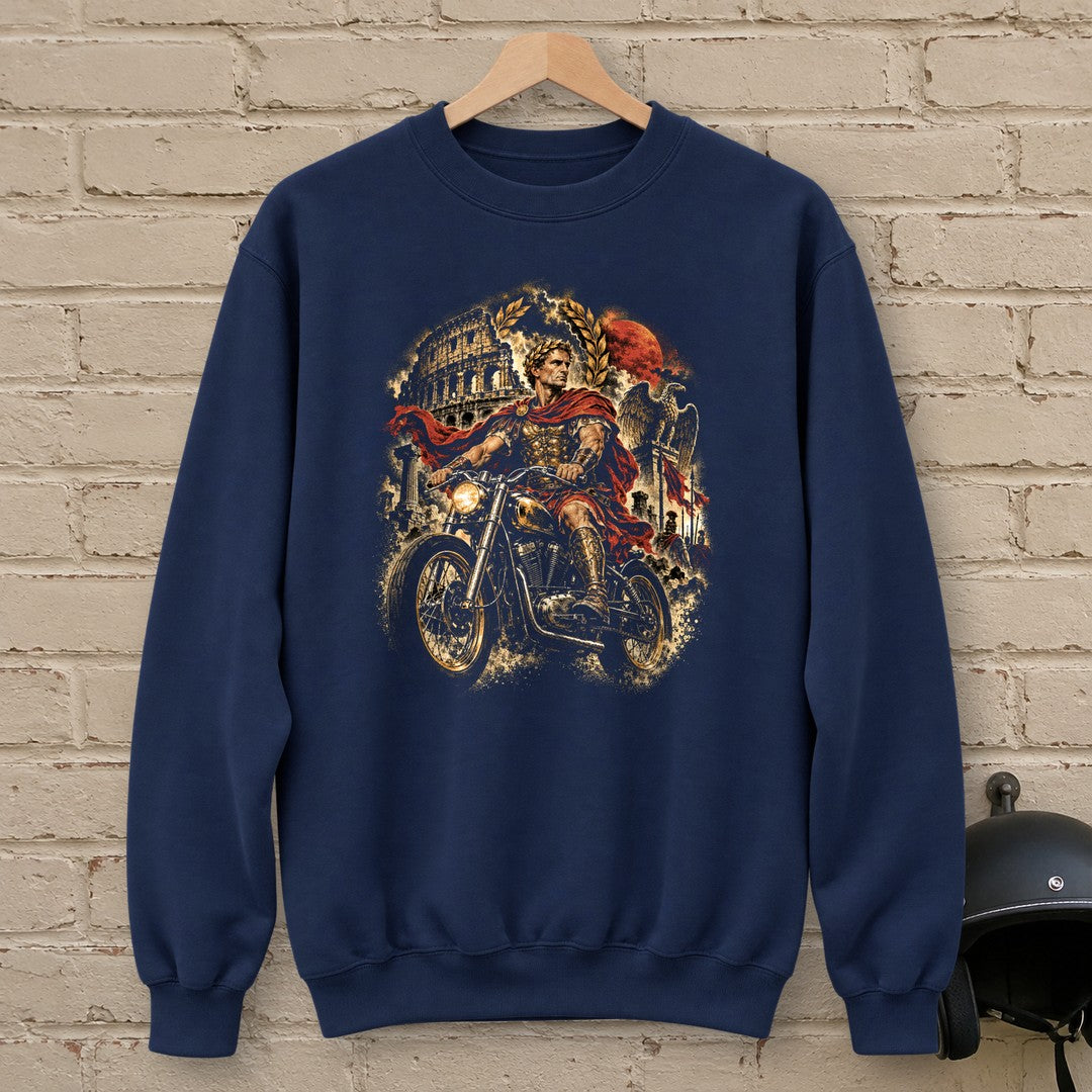 Julius Caesar Rides Rome Crewneck Sweatshirt - Navy - brick