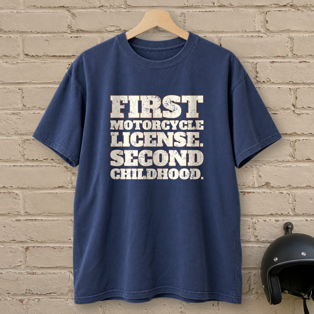 Second Childhood Premium T-Shirt - Navy - brick