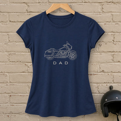 Biker Dad Women's T-Shirt - Navy - brick