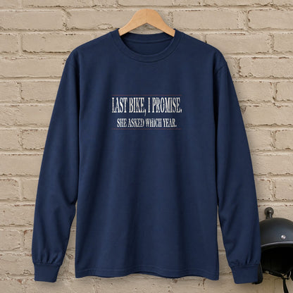 Last Bike Promise Long Sleeve T-Shirt - Navy - brick