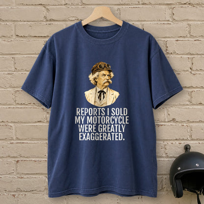 Mark Twain Greatly Exaggerated Premium T-Shirt - Navy - brick