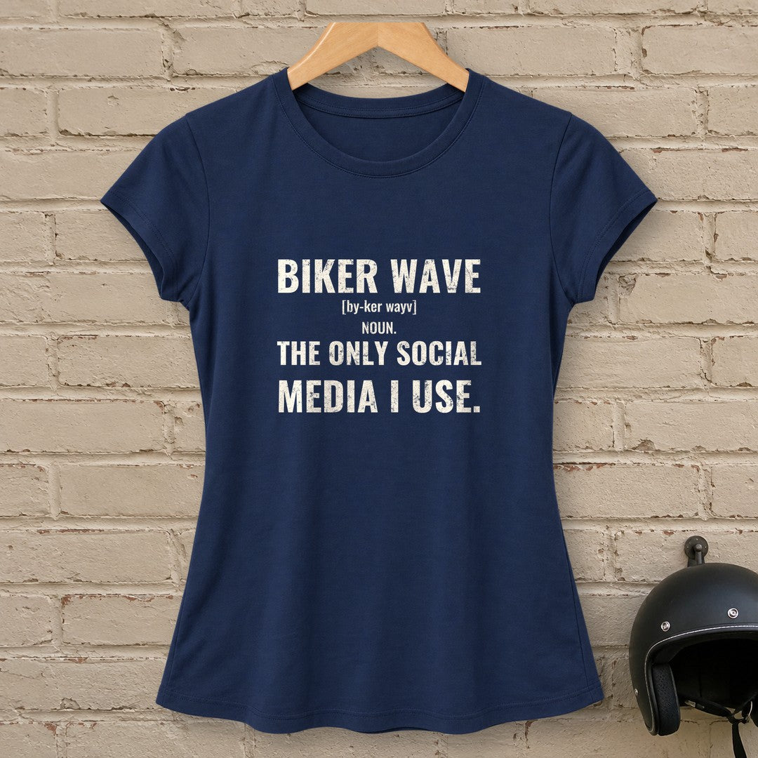 Biker Wave Women's T-Shirt - Navy - brick