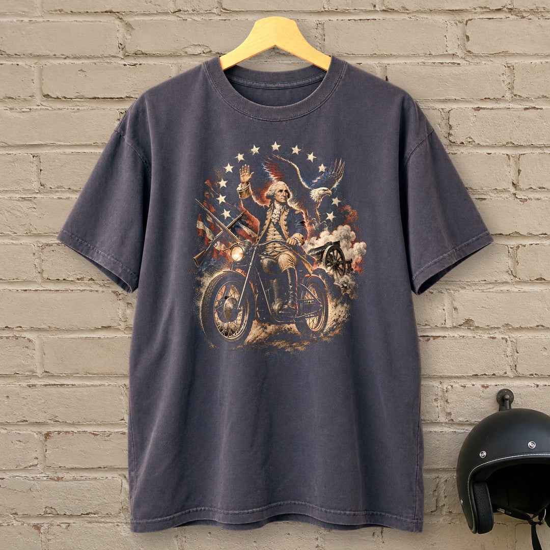 George Washington Rolls Out Premium T-Shirt - Navy - brick