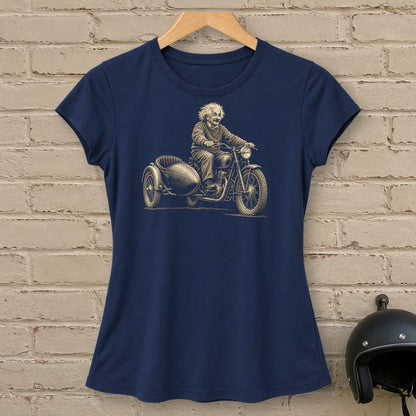 Albert Einstein Relatively Fast Sidecar Women's T-Shirt - Navy - brick