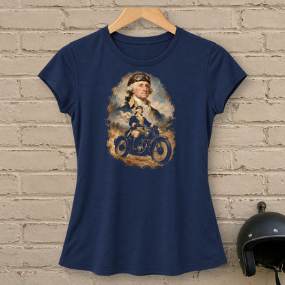 George Washington Goggles Portrait Women's T-Shirt - Navy - brick