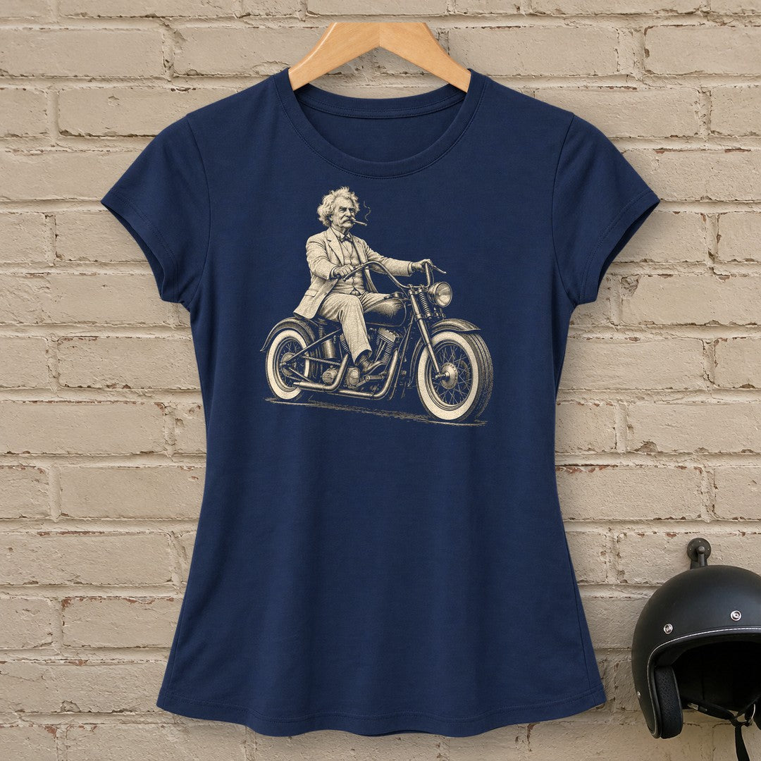 Mark Twain Cruiser Women's T-Shirt - Navy - brick
