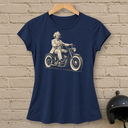 Mark Twain Cruiser Women's T-Shirt - Navy - brick