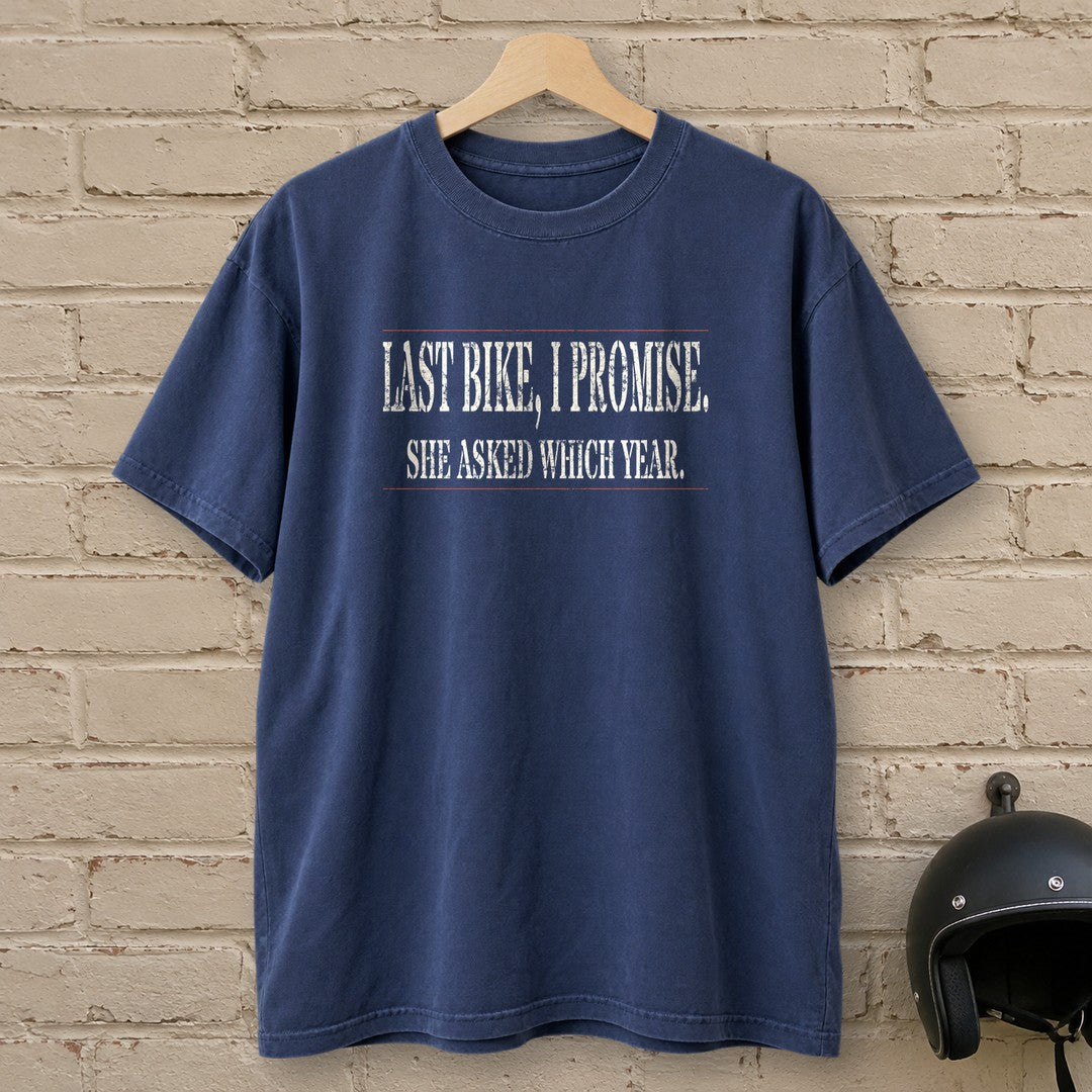 Last Bike Promise Premium T-Shirt - Navy - brick
