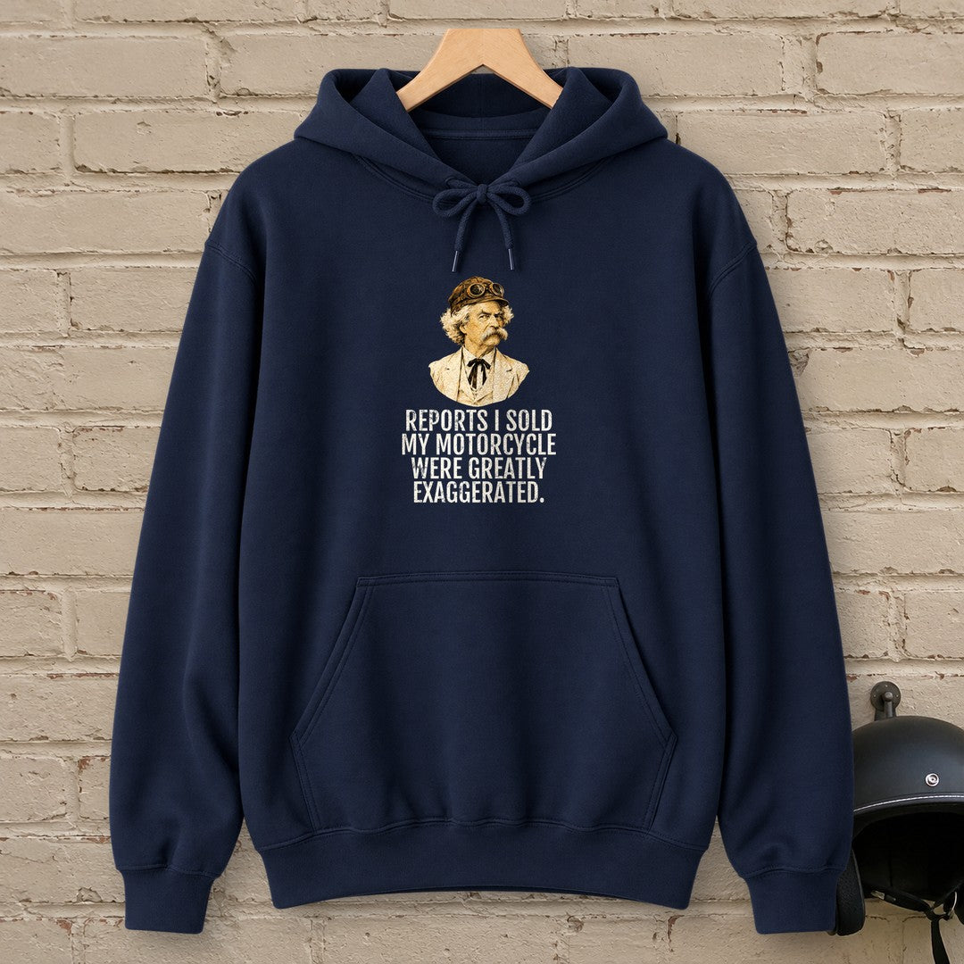 Mark Twain Greatly Exaggerated Hoodie - Navy - brick