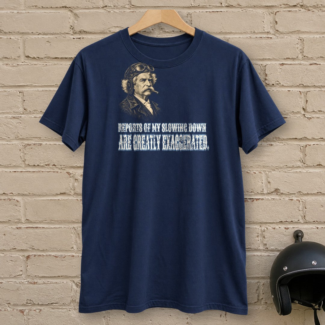 Mark Twain Not Slowing Down T-Shirt - Navy - brick
