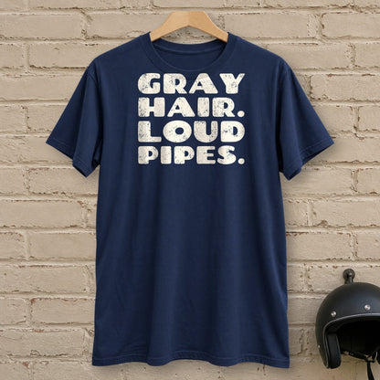 Gray Hair Loud Pipes T-Shirt - Navy - brick