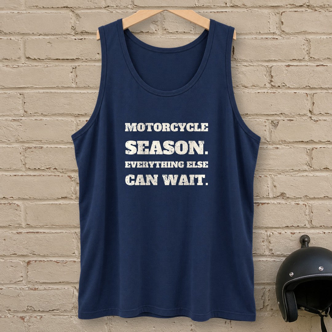 Motorcycle Season Tank Top - Navy - brick