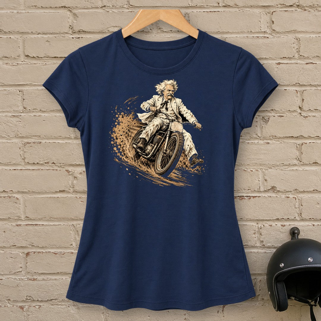 Mark Twain Dirt Track Women's T-Shirt - Navy - brick