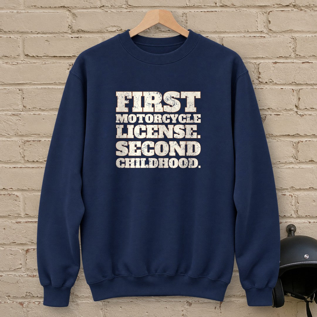 Second Childhood Crewneck Sweatshirt - Navy - brick