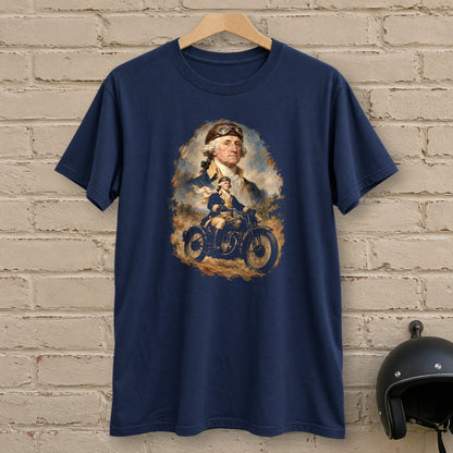 George Washington Goggles Portrait T-Shirt - Navy - brick