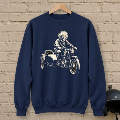 Albert Einstein Sidecar Crewneck Sweatshirt - Navy - brick