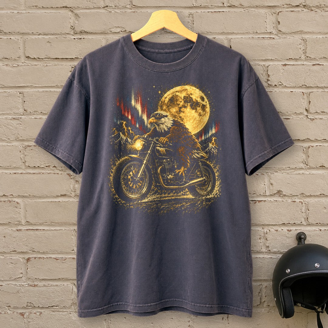 Moonlight Eagle Rider Premium T-Shirt - Navy - brick