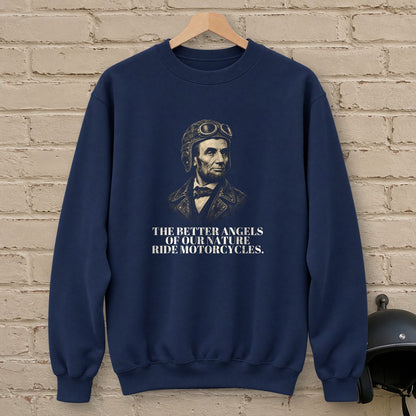 Abraham Lincoln Better Angels Ride Crewneck Sweatshirt - Navy - brick