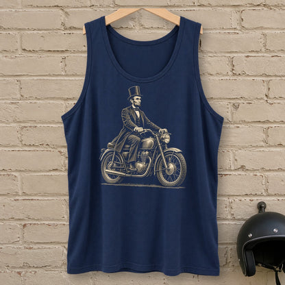 Abraham Lincoln Honest Ride Tank Top - Navy - brick