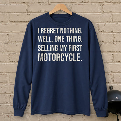 First Motorcycle Regret Long Sleeve T-Shirt - Navy - brick
