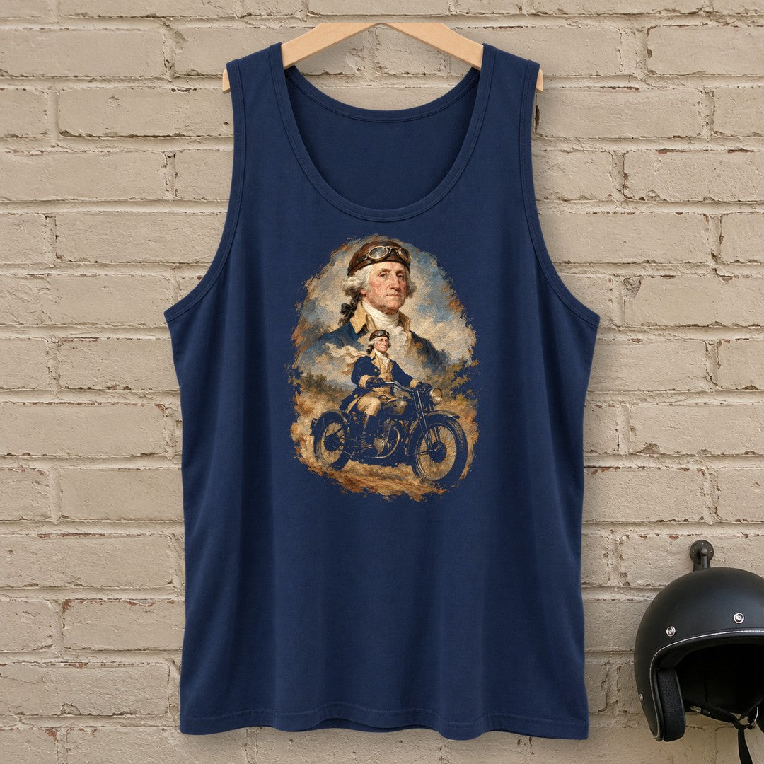 George Washington Goggles Portrait Tank Top - Navy - brick