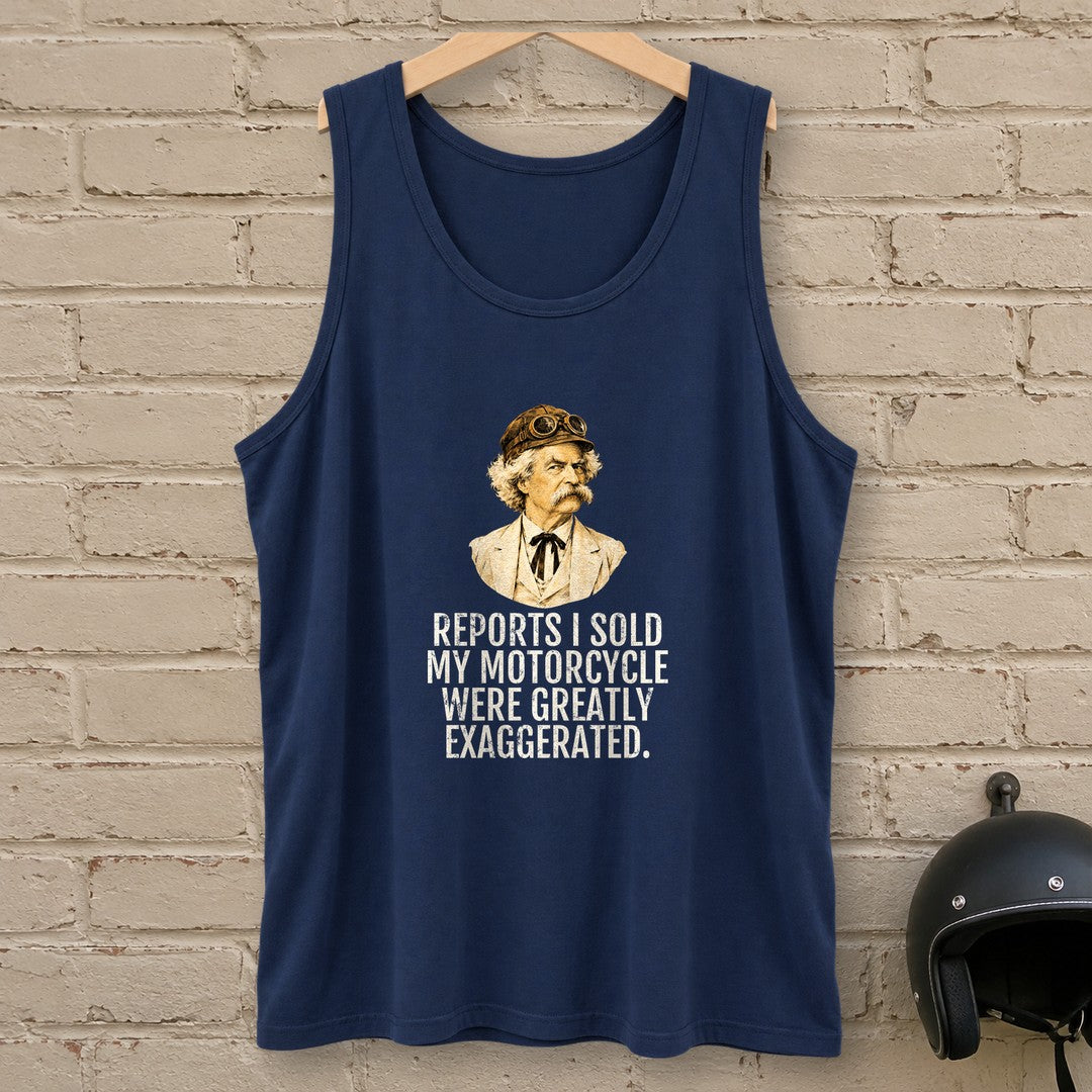 Mark Twain Greatly Exaggerated Tank Top - Navy - brick