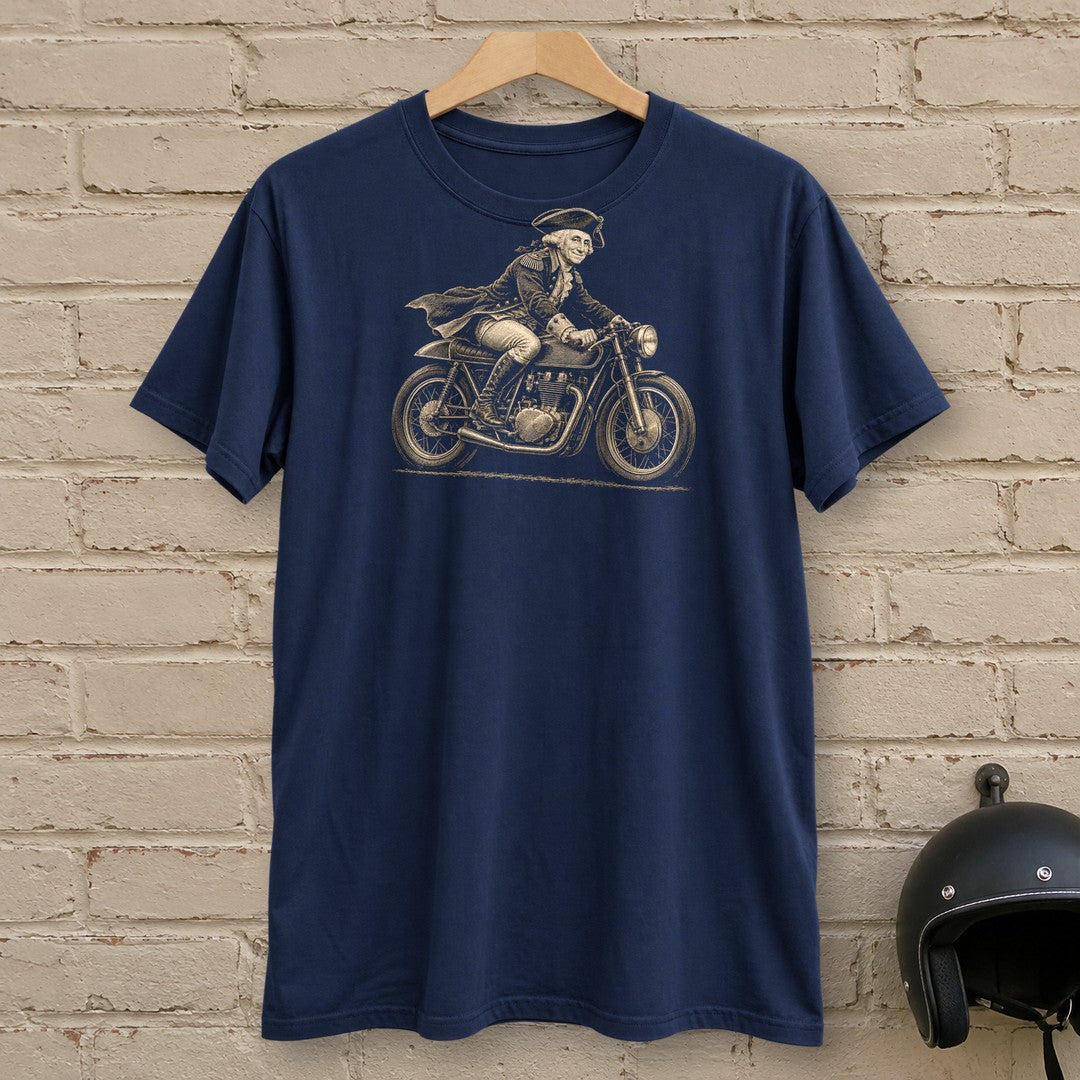 George Washington Cafe Racer T-Shirt - Navy - brick
