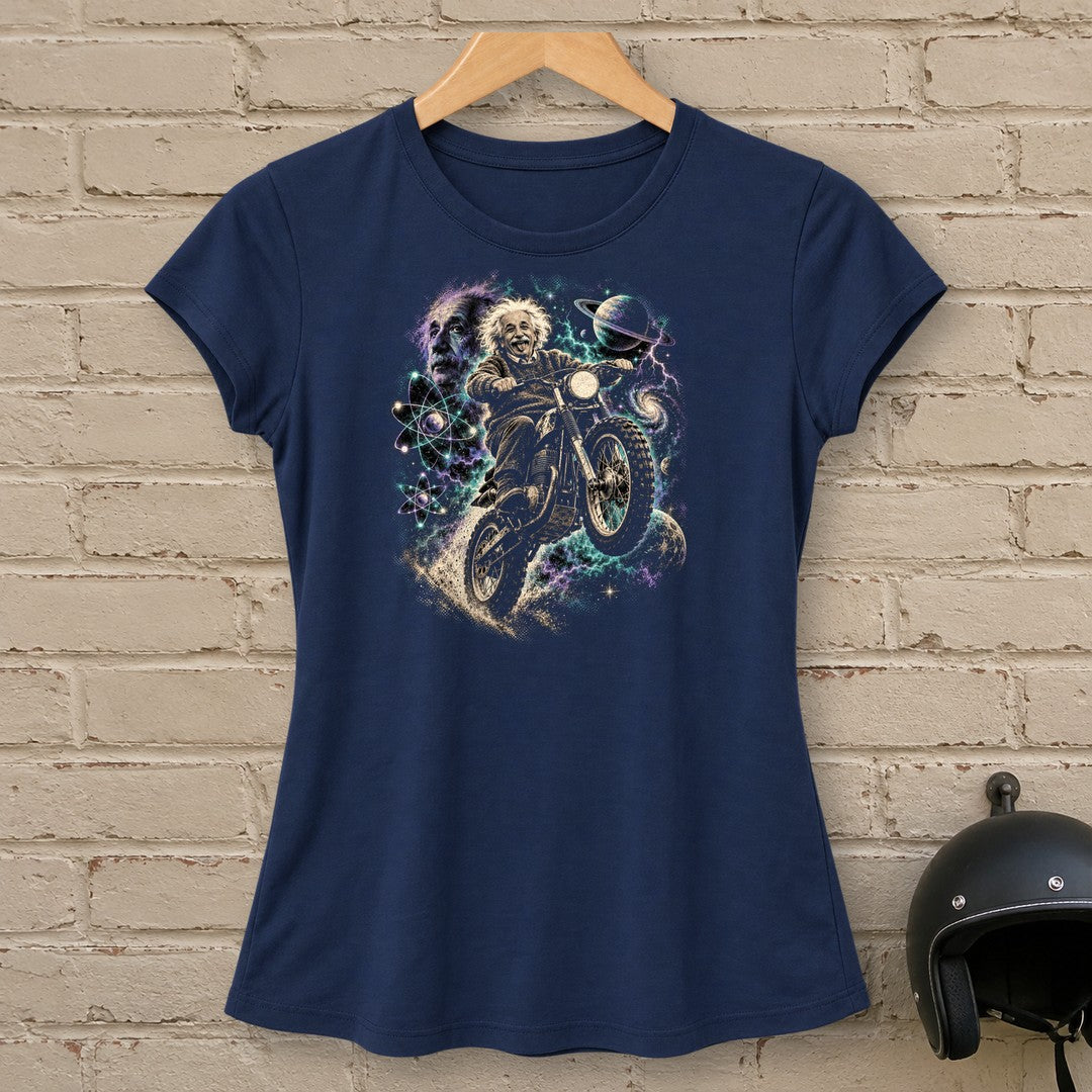 Albert Einstein Space Scrambler Women's T-Shirt - Navy - brick