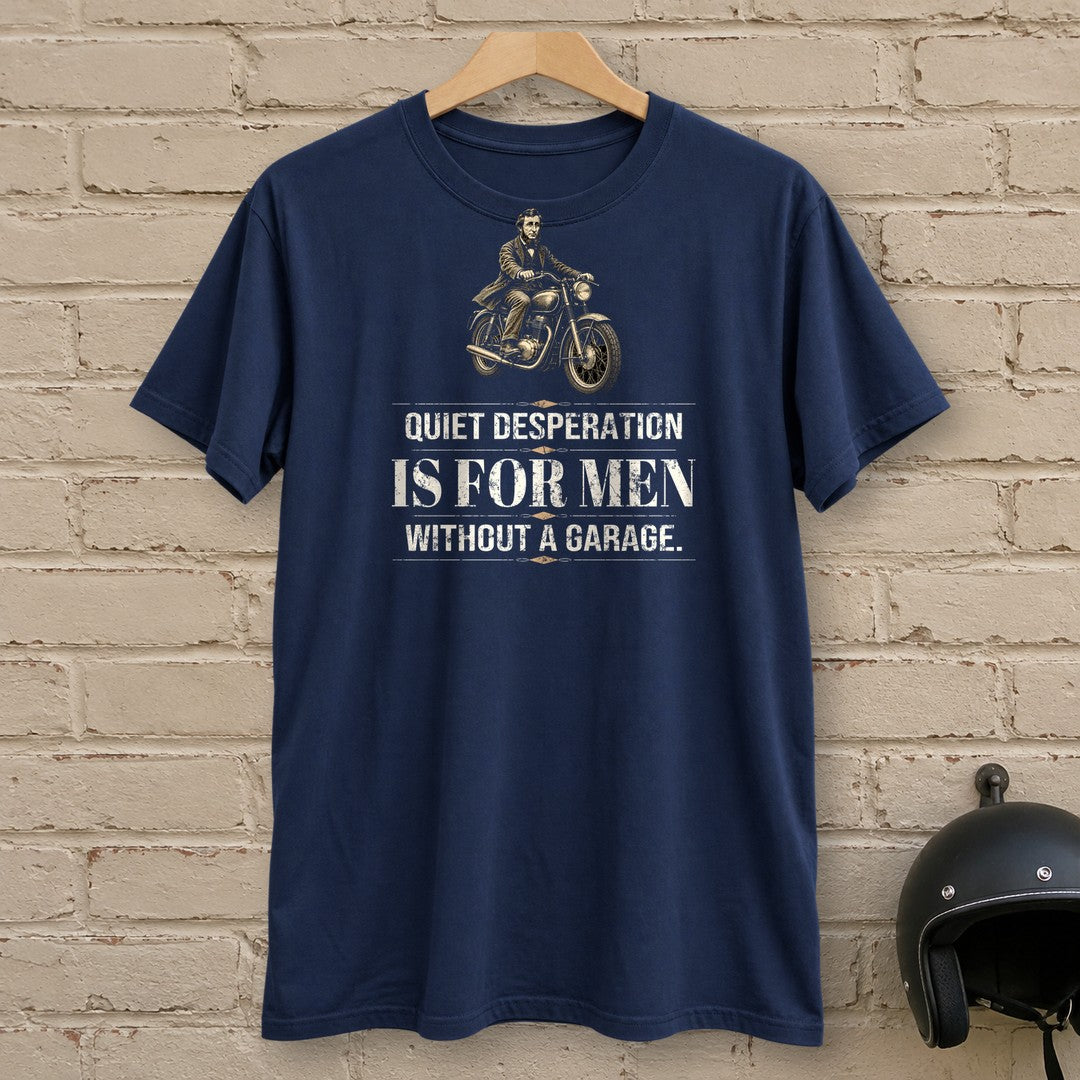 Henry David Thoreau Quiet Desperation T-Shirt - Navy - brick