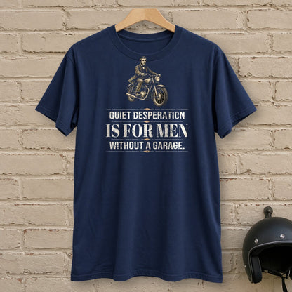 Henry David Thoreau Quiet Desperation T-Shirt - Navy - brick