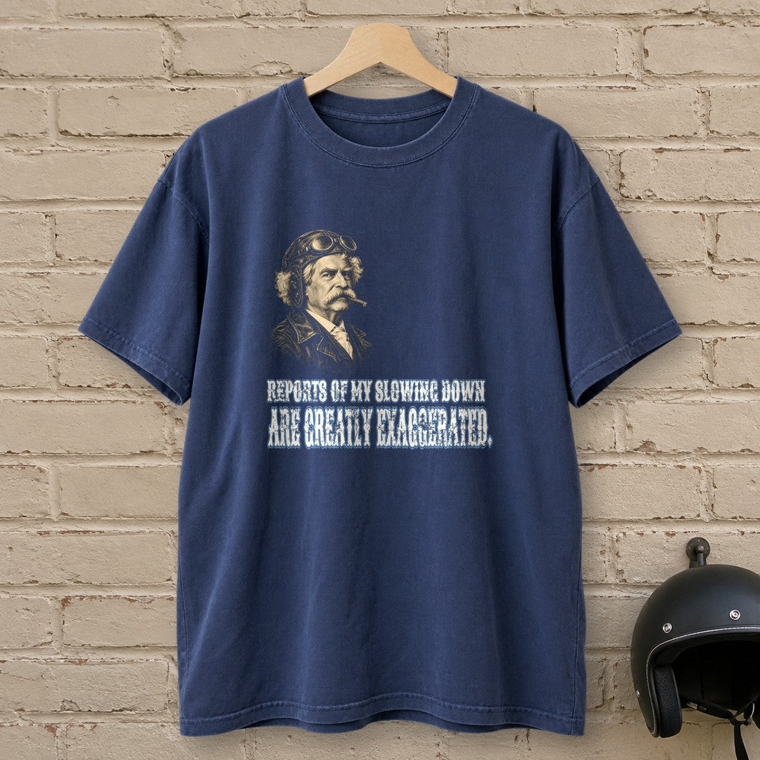 Mark Twain Not Slowing Down Premium T-Shirt - Navy - brick