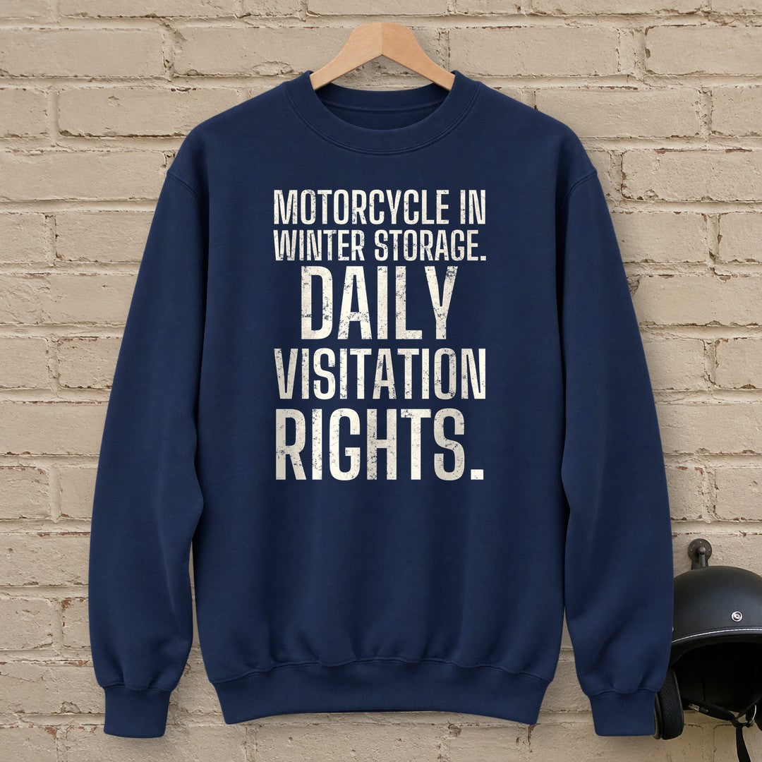 Daily Visitation Rights Crewneck Sweatshirt - Navy - brick